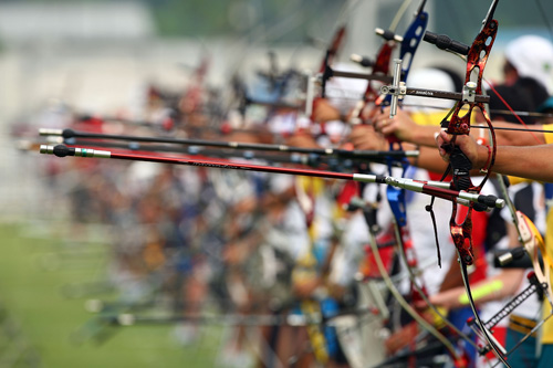 Photo: A general view during archery training